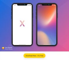 two iphones side by side, one with the x logo on it and the other with