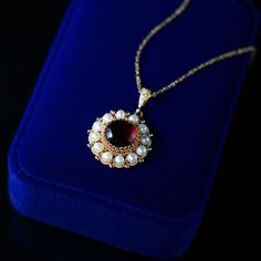 Elegant Yellow Gold Garnet Necklace, Victorian Garnet Necklace Gift, Victorian Garnet Necklace For Gift, Victorian Style Pearl Drop Necklace As Gift, Victorian Pearl Drop Necklace As Gift, Victorian Style Pearl Drop Necklace For Gift, Antique Pearl Pendant Necklace, Victorian Pearl Drop Necklace For Gifts, Elegant Gold Garnet Necklace