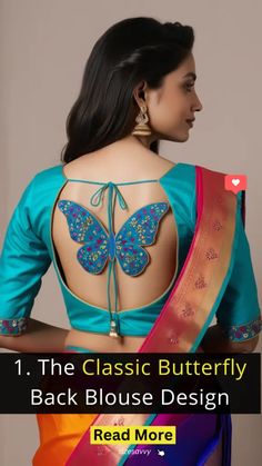 Butterfly Blouse Designs Butterfly Saree Design, Butterfly Back Blouse Design, Butterfly Design Blouse, Blouse Back Designs Unique, Butterfly Blouse Designs, Latest Blouse Ideas, Blause Desine Latest Back, Latest Trendy Blouse Designs, New Model Blouse Designs