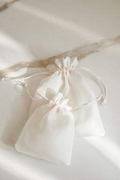 a white bag sitting on top of a table