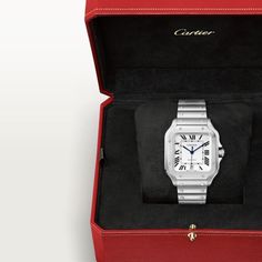 Cartier SANTOS DE CARTIER WATCH - WSSA0018 Watches Santos Cartier Woman, Cartier Santos Watch Woman, Santos Cartier, Santos Watch Cartier, Cartier Santos 100 Xl, Cartier Santos, Cartier Watch, Store Hours, Mechanical Movement