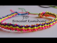 two different colored bracelets with the words diy bracelet kumimo on it