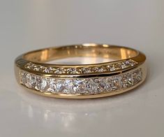 Beautiful 14k Gold Cubic Zirconia Engagement Ring, Wedding Ring, Anniversary Ring, Birthday Gift for Her. Treat yourself or your loved ones with a special gift. Dispatched with Royal Mail Special Delivery. Ring Size: UK S /US 9 1/4 Total weight: 3.29g Things to know before you buy. *Unfortunately this ring will not be able to be resized due to the design of the ring. *When purchasing our products from outside the UK they may be subject to import tax. Please check customs duties rules on your governments website.  *Almost all of our products are vintage or antique therefore, it may be possible for the items to have wear, if you would like a video of the item let us know your email address and we will send one to you :)  *Lastly, we have the best jewellery on Etsy but once it's gone it's gon