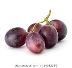 four plums on a white background