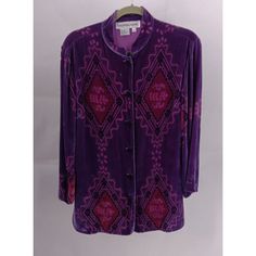 Add A Pop Of Color And Vintage Charm To Your Wardrobe With This Stunning Galinda Wang Women's Jacket. Crafted From Luxurious Silk Velvet Material, This Button-Up Jacket Features Long Sleeves And A Vibrant Purple Color That Is Perfect For Any Occasion. The Jacket Is Brand New And Has Never Been Worn, Making It A Fantastic Addition To Your Collection. The Jacket Is Available In Size 8 And Is Designed To Fit Regular-Sized Women. Ideal For Those Who Love Colorful And Unique Clothing, This Galinda Wa Purple Outfits, Velvet Material, Velvet Color, Silk Velvet, Unique Outfits, Purple Color, Color Pop, Jackets For Women, Jackets & Coats