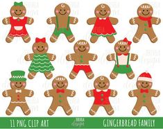 gingerbread family clipart set