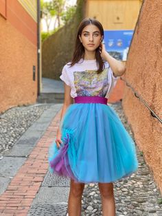 Summer Party Tutu Dress With Tulle Skirt, Spring Costume Party Tutu Dress With Tulle Skirt, Multicolor Tulle Skirt Dresses For Party, Purple Tulle Skirt For Summer, Multicolor Tulle Skirt For Summer, Blue Tulle Skirt For Summer, Party Tulle Pleated Skirt, Summer Purple Tulle Skirt, Blue Summer Party Petticoat