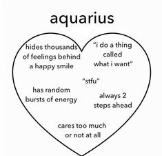 a heart with the words aquarius written on it and an image of two hearts