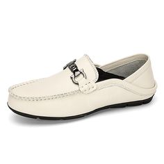 Category:Loafers  Slip-Ons; Upper Materials:Leather; Lining Materials:PU; Gender:Men's; Toe Shape:Round Toe; Outsole Materials:Rubber; Closure Type:Loafer; Function:Comfortable,Slip Resistant; Listing Date:07/01/2024; 2024 Trends:Comfort Loafers,Penny Loafers White Dress Shoes Men, Mens Slip Ons, White Dress Shoes, Loafers Online, Penny Loafers, Loafers Men, Penny, Buy Online, Dress Shoes