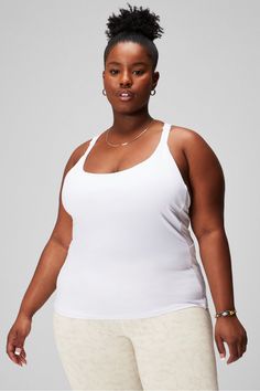 On-The-Go Built-In Bra Tank Fabletics white female Activewear >> Womens >> Tops >> Tanks plus Training Built-in Bra Racerback style with a built-in bra White Compressive Activewear For Summer, Supportive White Tank Top Bra Friendly, White Fitted Tank Top For Pilates, White Sporty Activewear With Adjustable Straps, Sporty White Activewear With Adjustable Straps, White Summer Activewear For Pilates, Summer White Activewear For Pilates, White Sports Bra With Adjustable Straps For Light Exercise, White Compressive Bra-friendly Tank Top