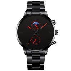 Men's Watches- Luxury Fashion Business Men Watches Classic Black Stainless Steel Analog Quartz Wrist Watch Model Number:1005003411534080 Item Type: Quartz Wristwatches Case Shape: Round Band Material Type: Stainless Steel Dial Diameter:43mm/0.141ft Case Thickness: 10.5mm/0.034ft Band Length: 24cm/0.787ft Band Width: 22mm/0.072ft Style: Fashion & Casual Dial Window Material Type: Hardlex Case Material: Alloy Movement: Quartz Gender: Men Package included: - 1 x Wrist watch Note: The small dial jus Black Digital Watch For Business, Black Digital Watch With Round Dial For Business, Casual Black Watches With Subdials, Black Digital Watch For Business With Round Dial, Black Casual Analog Chronograph Watch, Casual Black Analog Chronograph Watch, Casual Black Chronograph Watch With Analog Display, Black Casual Watch Accessories, Casual Black Watch Accessories With Round Dial