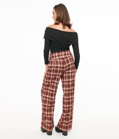 These chic, beauties features a burgundy plaid print with a trendy double belt design that adds a touch of flair to any outfit. With comfortable side pockets and a sleek side zipper, they’re as functional as they are fashionable. Made from high-quality woven fabric, you’ll love the way they feel while turning heads wherever you go..Available in sizes XS-5X while supplies last. | Unique Vintage Burgundy Plaid Double Belt Woven Pants | Size Xsmall/2 Double Belt, Belt Design, Plaid Print, Unique Vintage, Side Zipper, Woven Fabric, Turning, The Way, Sleek