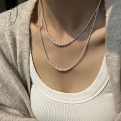 Luminous Echoes: Modern Pearl Fusion | KHANIE Sweater Jewelry, Luxury Sweater, Pendants For Women, Gray Necklace, Jewelry Chain, Layer Necklace, Necklace Pendants, Sweater Chain, White Necklace