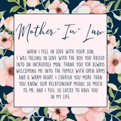 a mother's poem with pink flowers and green leaves on the bottom right corner