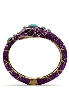 AQUAZZURA JEWELRYBOUTIQUEBRACELET O PURPLE GOLD Serpente Bangle Bracelet - Purple If The Shoe Fits, Marissa Collections, Shoe Fits, Gold Brass, Mixed Metals, Purple Gold, Bangle Bracelet, New Shop, Florence