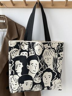 ⚡️Free Shipping 2022 Monochrome Face Graphic Canvas Shopper Bag Black ONE SIZE under $16.00 in Bags at AnotherChill.com Online. Pattern Type: Face Print. Material: Canvas. Usage: Shoulder Bag. Size: 16*15 inch. Design: With Inner Pocket Design & Zip Fly Closure. Occasion: Holiday/Weekend Casual/Going Out/Picnic/Camping/Shopping. ✓2022 SUMMER OUTFITS. Check reviews and buy Monochrome Face Graphic Canvas Shopper Bag today. Canvas Shopper Bag, Elegante Y Chic, Printed Canvas Tote Bag, Black And White Canvas, Chic Bags, Bag Design, Shoulder Tote Bag, Black Tote Bag