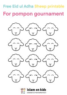 the printable sheep pattern for children to color