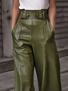 Urban Faux Leather Wide Leg Pants Faux Leather Wide Leg Pants, Leather Wide Leg Pants, Leather Panel, Wide Leg Pant, Type Of Pants, Olivia Mark, Synthetic Leather, Wide Leg Trousers, Workout Pants