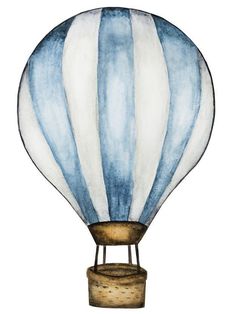 a watercolor painting of a hot air balloon