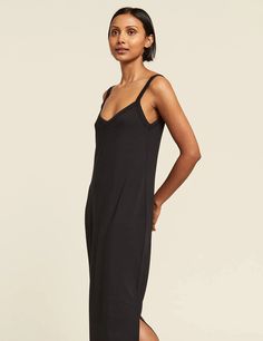 V-Neck Slip Maxi Dress | Bamboo & Organic Cotton Blend | Boody US Eco Friendly Clothing Brands, Thought Clothing, Waste Clothing, Fast Fashion Brands, Black Slip Dress, Black Prom Dress, Eco Friendly Clothing, Ethical Clothing, Clothing Brands