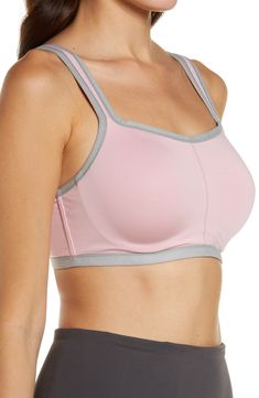 Designed with a hidden underwire and light foam cups, a convertible athletic bra helps minimize movement and comfortably supports your high-impact workout. The moisture-wicking CoolMax fabric is finished with a center seam for natural shaping. Adjustable, convertible straps 85% CoolMax® polyester, 15% Lycra® spandex Hand wash, line dry Imported Lingerie Contoured Sports Bra With Built-in Padding For Gym, Sporty Contoured Sports Bra With Built-in Bra, Nylon Sports Bra With Adjustable Straps And 4-way Stretch, Athleisure Sports Bra With Removable Pads For Light Exercise, Pink Activewear With Adjustable Straps For Sports, Pink Sports Activewear With Adjustable Straps, Supportive Activewear With Removable Bra Pads For Light Exercise, Athleisure Activewear With Removable Bra Pads For Light Exercise, Athleisure Activewear With Removable Pads For Light Exercise