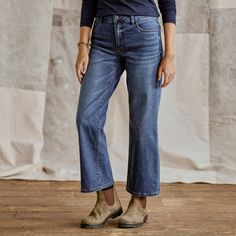 Kut From The Kloth® Charlotte Denim Wide-Crop Jeans Mid-rise Denim Bottoms For Casual Gatherings, Washed Cropped Jeans For Everyday Fall Wear, Everyday Washed Cropped Jeans For Fall, Fall Cropped Washed Jeans For Everyday, Dark Wash Denim Bottoms For Casual Gatherings, Mid-rise Jeans For Fall Casual Gatherings, Casual Mid-rise Jeans For Fall, Medium Wash Flare Jeans For Everyday In Fall, Dark Wash Denim Jeans For Casual Gatherings