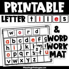 printable letter tiles and word work mat