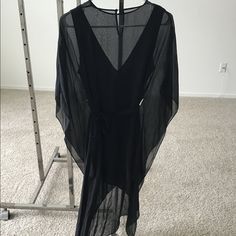 Short Maxi Style, Belted Asymmetrical Bcbg Dress. Worn Once. Will Consider Reasonable Offers! Wrap Maxi Dress For Night Out In Spring, Spring Wrap Maxi Dress For Night Out, Black Wrap Midi Dress For Summer, Summer Black Wrap Midi Dress, Chic Dress With Overlay For Night Out, Black Wrap Dresses For Date Night, Black Asymmetrical Hem Dress For Brunch, Black Dress With Asymmetrical Hem For Brunch, Black Wrap Midi Dress For Evening