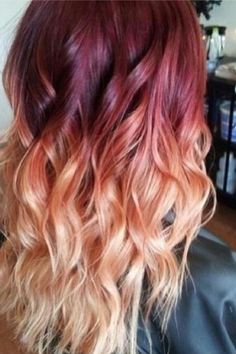 #want🙏 Dark Blonde Ombre Hair, Trendy We Fryzurach, Blonde Ombre Balayage, Red Ombre Hair, Ombre Hair Blonde, Red To Blonde, Ombre Hair Extensions, Ombré Hair