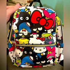 New With Tags Hello Kitty Bag Pack Trendy Hello Kitty Print Backpack For Everyday Use, Pink Hello Kitty Print Fun Bag, Everyday Multicolor Hello Kitty Backpack, Kawaii Multicolor Cat Design Bag, Playful Multicolor Hello Kitty Bag, Trendy Black Bag With Cat Print, Cute Multicolor Hello Kitty Print Bag, Playful Multicolor Bags With Cat Design, Playful Black Backpack For Everyday Use