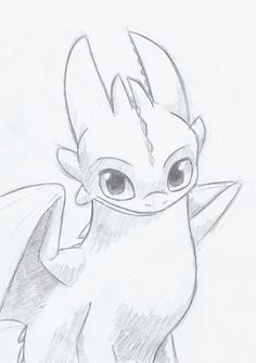 a pencil drawing of a small toothless pokemon with big eyes and wings on it's head