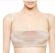 La-Perla-906099-Tulle-Nervures-Bandeau-Bra-Champagne-Silk-Blend-298-NWT Hidden Hanger, Shell Bra, Italian Town, At Home Outfits, Silk Bra, Woman Bedroom, Bandeau Bra, Beige Style, Wardrobe Outfits