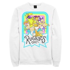 Create a retro look weairng this men's Rugrats sweatshirt. Create a retro look weairng this men's Rugrats sweatshirt. Crewneck Long sleevesFABRIC & CARE Cotton, polyester Machine wash Imported Size: XXL. Color: White. Gender: male. Age Group: adult. Pattern: Graphic. Material: Cotton Blend. Retro Winter Fan Merchandise T-shirt, Retro Winter Fan Merchandise Tops, Retro Winter Sweatshirt With Screen Print, White Cartoon Print Sweatshirt For Fan Merchandise, Retro Cotton Sweatshirt With Cartoon Print, Retro Long Sleeve Sweatshirt With Cartoon Print, Retro Graphic Print Sweatshirt For Fans, Retro Crew Sweatshirt With Screen Print, Retro Crew Neck Sweatshirt With Screen Print