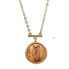 PRICES MAY VARY. ✔ ELEGANT & STYLISH COIN NECKLACE - Our necklace is made of jeweler’s metals in a goldtone finish and a genuine Irish Penny Coin. Features a harp, the national symbol of Ireland. It measures 1 1/4" x 1" x 1/8" and weighs only 2 oz. It has a 1 Year Manufacturer Warranty and comes with a Certificate of Authenticity. ✔ HIGH QUALITY & DESIGN - Our Irish Coin Necklace is made of durable jeweler’s metal. It will never lose its eye-catching design or rust unlike a less expensive copy. Penny Necklace, Coin Bar, American Coins, Penny Coin, Coin Design, White Jewelry Box, Coin Jewelry, White Jewelry, Certificate Of Authenticity