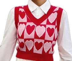 Trendy Red Heart Sweater, Casual Knit Sweater For Valentine's Day, Fitted Heart Print Sweater For Fall, Red Heart-shaped Valentine's Day Sweater, Red Long Sleeve Valentine's Day Sweater, Red Long Sleeve Sweater For Valentine's Day, Red Long Sleeve Sweater With Heart Print, Red Heart Print Sweater For Valentine's Day, Fitted Winter Top With Heart Print