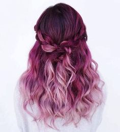 50 Stunningly Styled Unicorn Hair Color Ideas to Stand Out from the Crowd Magenta Hair Colors, Magenta Hair, Bright Hair, Trendy Hair Color, Ombre Hair Color, Rainbow Hair