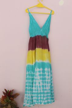 This Beautiful Handmade Cotton  and Cotton dress or can be called as Gown is made with super fine quality cotton and designs have been crafted by Hand Prints. Geode style tie dye maxi/medi dress. This is a super comfortable and flowy bohemian style tie dye design and is great for any occasion. . It's the perfect dress, you can dress it up or down and very flattering for all body types. - Soft flowing -100% Cotton Usage - V-neck Maxi Dress With Natural Dye For Summer, Summer Cotton Multicolor Maxi Dress, Cotton Sleeveless V-neck Dress For Beach, Bohemian Sleeveless Dresses With Natural Dye, Bohemian Sleeveless Cotton V-neck Dress, Summer Sleeveless Cotton Beach Dress, Sleeveless Cotton Summer Beach Dress, Bohemian Cotton Sleeveless Sundress, Bohemian Sleeveless Cotton Sundress