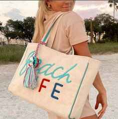 Carry your beach life in style with the Beach Life Tote Bag by Katydid! This super cute bag is spacious enough for all your essentials and features a magnetic snap closure to keep everything safe and secure. Get ready to soak up the sun and some compliments! Colorful Tote Bags, Boho Tote Bag, Beach Necessities, Boho Tote, Summer Tote Bags, Summer Tote, Oversized Tote, Blue Beach, Perfect Tote Bag