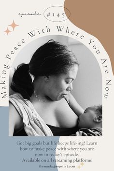 a woman holding a baby in her arms with the caption's message below it