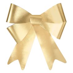 a gold bow on a white background