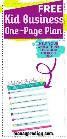 the free kid business one page plan