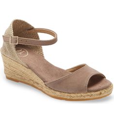 Toni Pons Llivia Wedge Sandal (Women) | Nordstrom Adjustable Ankle Strap Wedge Sandals For Vacation, Adjustable Ankle Strap Summer Wedge Sandals, Wedge Heel Sandals With Buckle Closure, Adjustable Cushioned Open Toe Wedge Sandals, Adjustable Ankle Strap Espadrilles With Buckle, Adjustable Closed Toe Wedge Sandals With Cushioned Footbed, Adjustable Wedge Sandals With Heel Strap For Vacation, Adjustable Closed-toe Wedge Sandals With Heel Strap, Adjustable Espadrille Sandals With Removable Insole