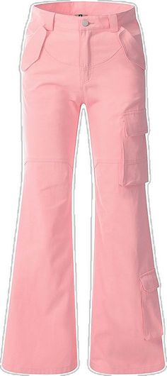 Pink Cotton Wide Leg Pants With Pockets, Pink Wide Leg Cotton Pants With Pockets, Pink Cotton Cargo Pants, Pink Cotton Cargo Style Pants, Pink Wide Leg Pants With Side Pockets For Spring, Full Length Pink Bottoms With Cargo Pockets, Casual Pink Wide Leg Pants With Cargo Pockets, Pink Wide Leg Cargo Pants With Pockets, Pink Wide-leg Cargo Pants With Pockets