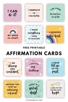 the ultimate printable affirmation cards for kids to use on their own walls