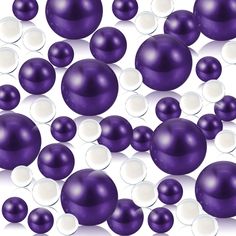 purple and white balls floating in the air