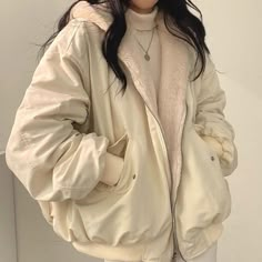 Oversized Hooded Coat, Sandal Tali, Cute Coats, Parka Women, Korean Fashion Casual, Moda Vintage, Winter Jackets Women, 가을 패션