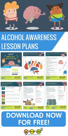 a poster with the words alcohol awareness lesson plans