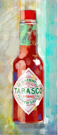 a painting of a bottle of tapasco brand