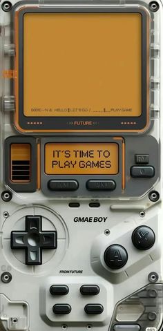 an old nintendo game console with the words it's time to play games on it