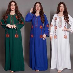 Top Seller for Muslim Embroidery Robe Jilbab Evening Women Long Dress Abaya Ramadan Kaftan Arab, Stunning Womens Dresses Eid Long Sleeve Abaya With Floral Embroidery, Eid Abaya With Floral Embroidery And Long Sleeves, Long Sleeve Embroidered Dress For Eid, Long Sleeve Abaya With Intricate Embroidery For Eid, Eid Long Sleeve Abaya With Intricate Embroidery, Long Sleeve Thobe With Intricate Embroidery For Eid, Eid Thobe With Intricate Embroidery Long Sleeve, Long Sleeve Maxi Dress With Dabka Work For Eid, Eid Thobe With Intricate Embroidery